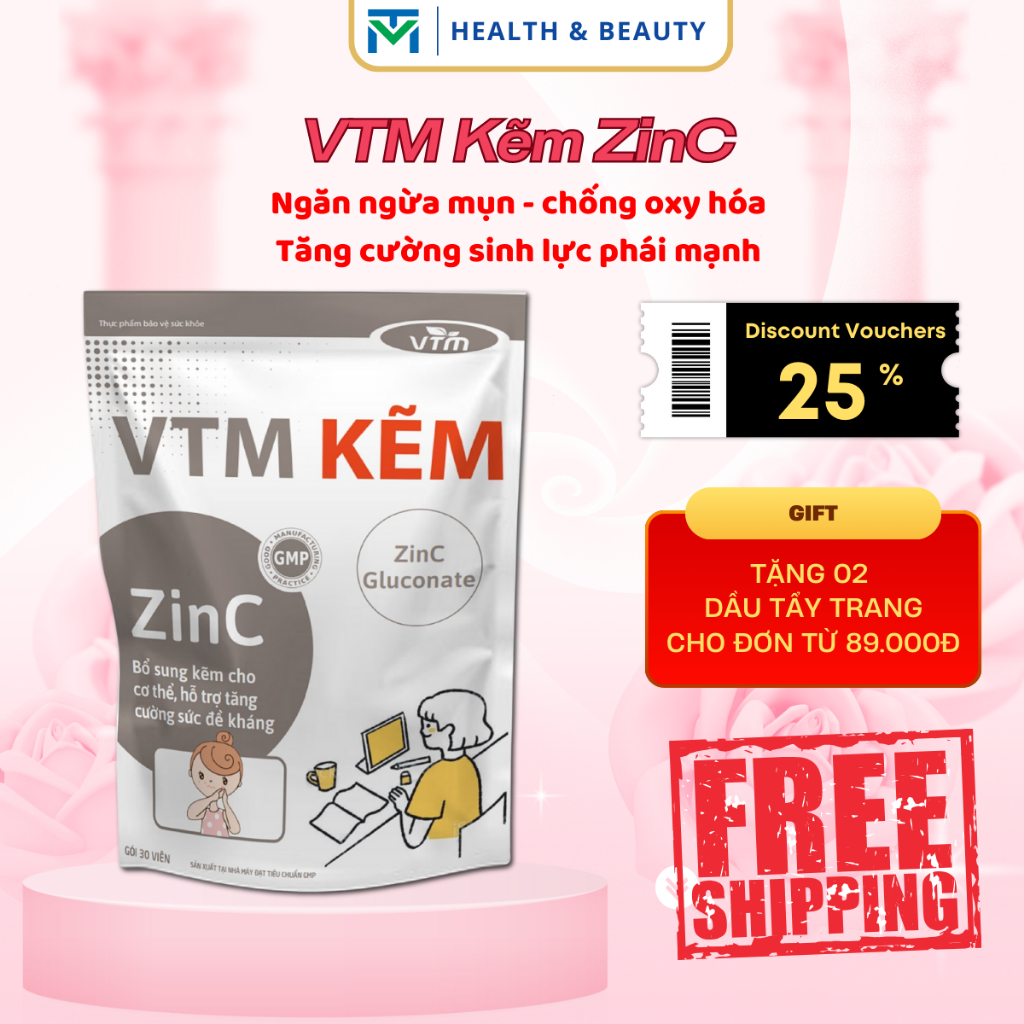 Ảnh Viên uống VTM bổ sung Kẽm ZinC hỗ trợ tăng cường sức đề kháng 1