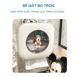 Hộp Đựng Giấy Vệ Sinh Dán Tường Chống Nước Có Ngăn Đựng Đồ Thiết Kế Dễ Thương, Sang Trọng
