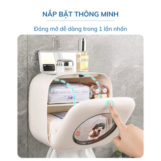 Hộp Đựng Giấy Vệ Sinh Dán Tường Chống Nước Có Ngăn Đựng Đồ Thiết Kế Dễ Thương, Sang Trọng