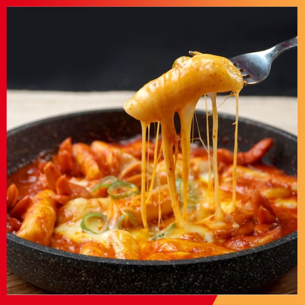 1kg Bánh gạo tokbokki jofood+200g sốt - set nấu tokbokki sốt cay tại nhà, ăn vặt tiện lợi