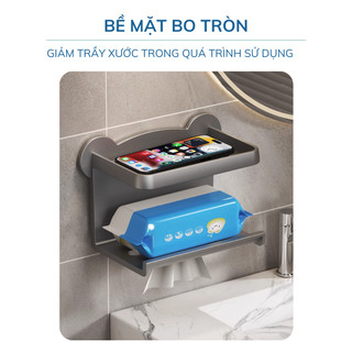 Kệ Đựng Khăn Ướt Dán Tường Đa Năng, Có Ngăn Đựng Đồ, Tiện Lợi Cho Nhà Tắm Và Nhà Bếp