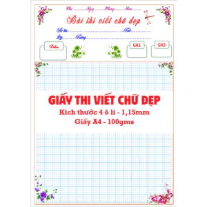50 Tờ giấy luyện chữ đẹp mẫu CHUỒN CHUỒN 4 ô li - A4 100gms 2 mặt