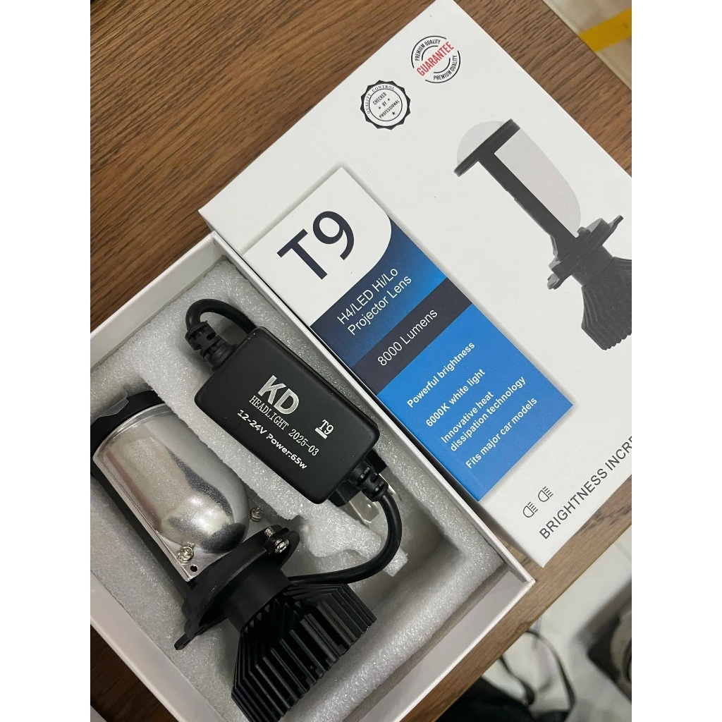 Bóng đèn Pha led T9- 65W Mẫu mới 2025 chân H4 phù hợp tất cả các loại pha ô tô,xe máy chân H4