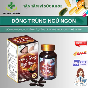 ✅️[chính hãng]Viên uống Đông trùng ngủ ngon giúp an thần, giảm căng thẳng thần kinh, giúp ngủ ngon giấc(lọ 30 viên)