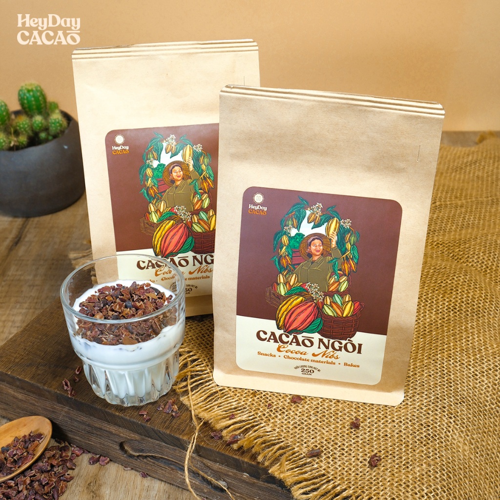 Ảnh Túi 80g/250g Cacao ngòi được rang tự nhiên HEYDAY CACAO 3