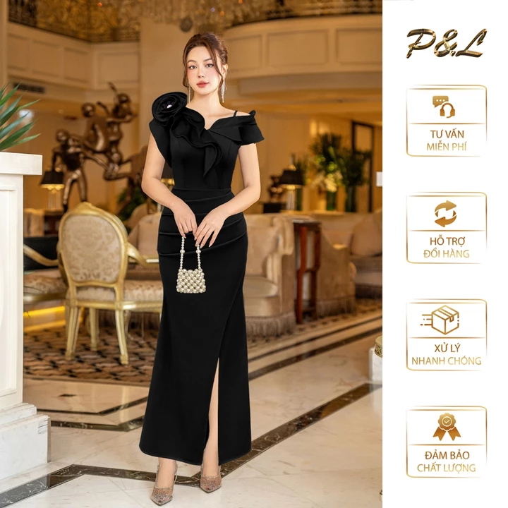 Váy Đầm Dạ Hội Dự Tiệc Trung Niên BigSize Đi Cưới Thiết Kế Cao Cấp Đầm Đi Tiệc Đầm Ôm Bông Ngực PL78