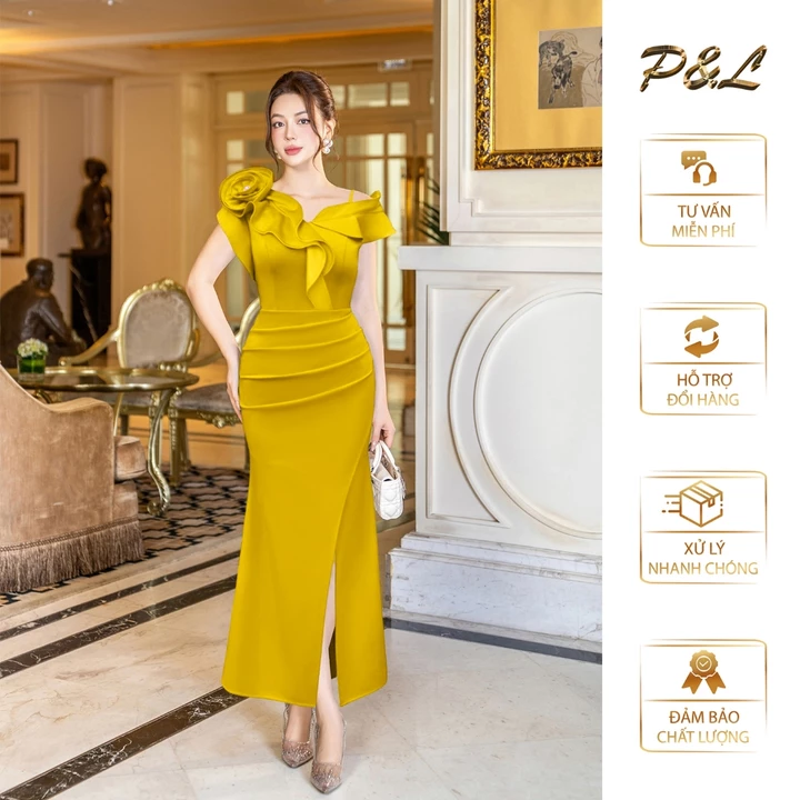 Váy Đầm Dạ Hội Dự Tiệc Trung Niên BigSize Đi Cưới Thiết Kế Cao Cấp Đầm Đi Tiệc Đầm Ôm Bông Ngực PL78