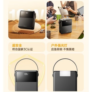 Pin Dự Phòng REMAX FP-1 100000mAh TypeC PD 27W, 4 USB-A max 22.5W, 3 cổng Input, Có Đèn Led (Đen)