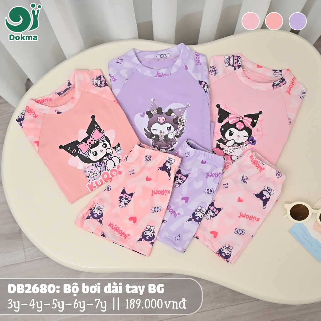 (10-20kg) Bộ Đồ Bơi Dokma Hoạ Tiết Sinh Động Cho Bé Gái  DB2678 DB2680 DB2684