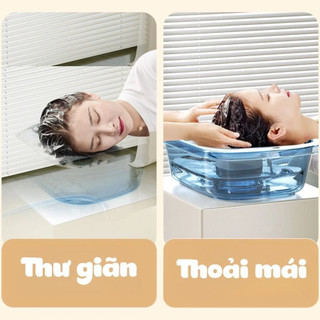 Chậu gội đầu có ống thoát nước 74cm,mềm thoải mái cho đầu cổ và vai gáy(k có lót đầu)