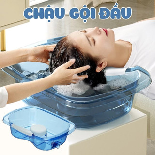 Chậu gội đầu có ống thoát nước 74cm,mềm thoải mái cho đầu cổ và vai gáy(k có lót đầu)