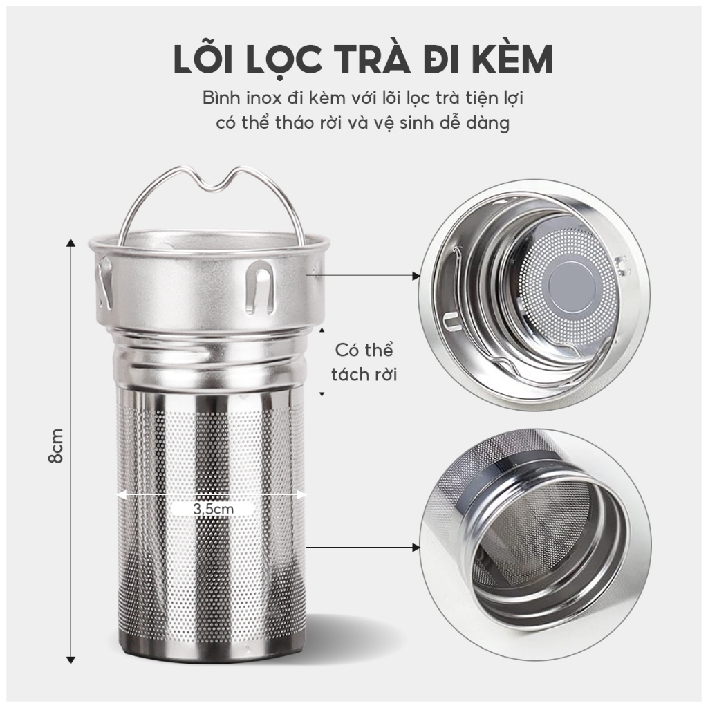 Ảnh Bình giữ nhiệt Lebenlang LBL1660,LBL1661,LBL1662 inox cao cấp không gỉ,lõi lọc trà đi kèm,chính hãng 3