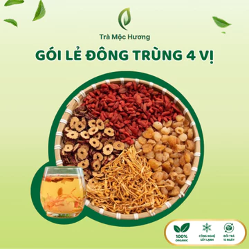 Trà Đông Trùng Tứ Vị ( Gói Lẻ ) Hàng Loại 1, Đông Trùng Hạ Thảo Tứ Vị Giúp Ngủ Ngon - Thảo Mộc Hương
