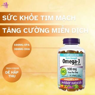 [HOT Combo] Magnesium Bisglycinate 200mg và Omega-3 900mg  Triple Strength Webber Naturals