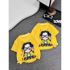 áo cộc tay in hình cô gái cho bé size 8-19kg