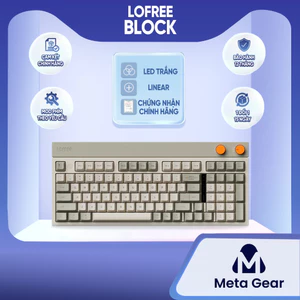 Bàn phím cơ LOFREE BLOCK - Bàn phím Retro không dây, Led đơn, Hot-Swap, Có núm xoay