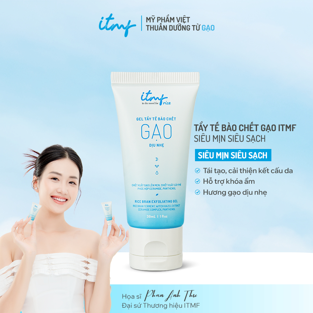 Gel Tẩy Tế Bào Chết Gạo ITMF 30mL - Hạt Silica Giàu Khoáng Tẩy Sạch Mụn Đầu Đen, Se Khít Chân Lông