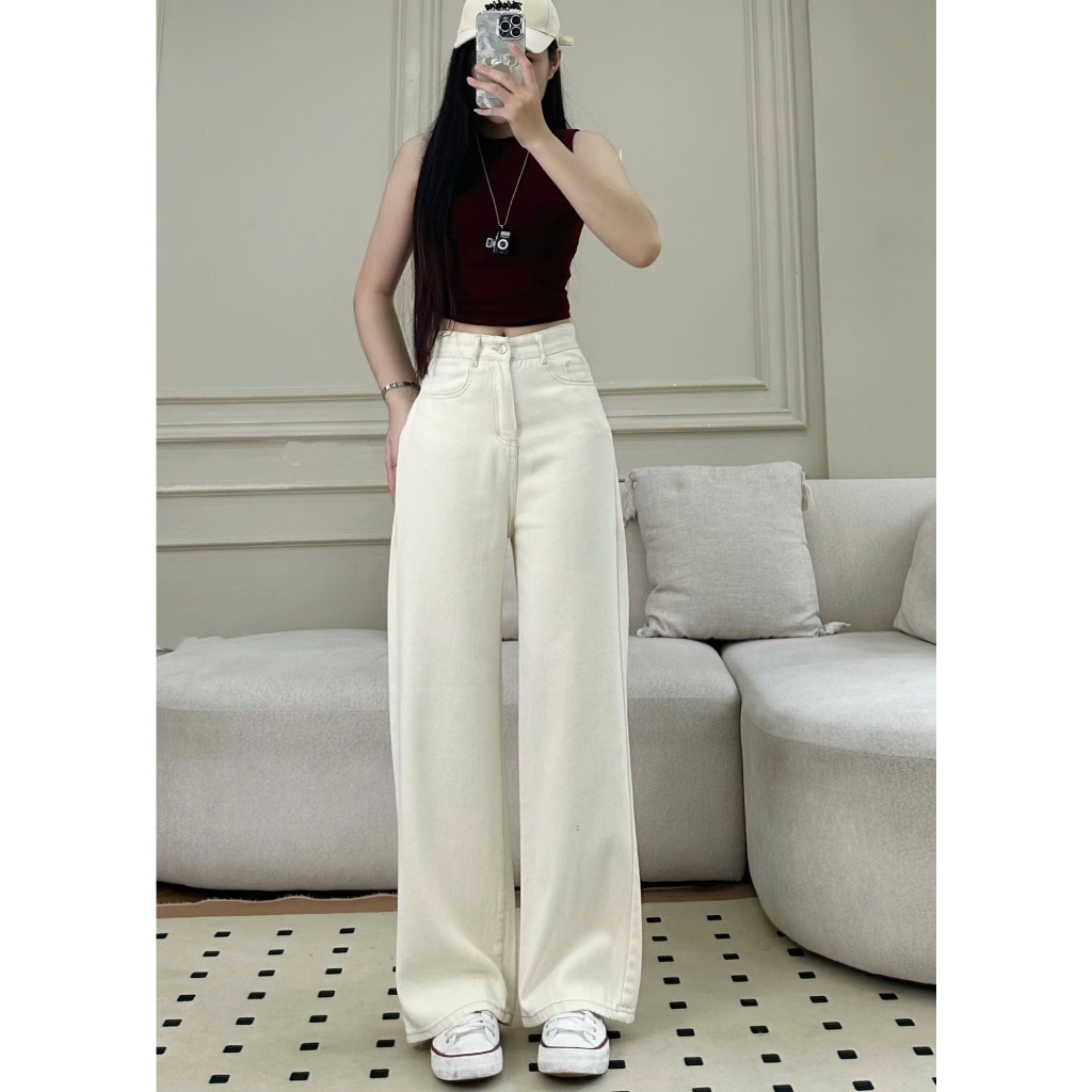 Quần bò jeans ống suông Joolate rộng chất jean bò mềm phong cách Hàn cá tính mặc đi chơi đi học đủ màu