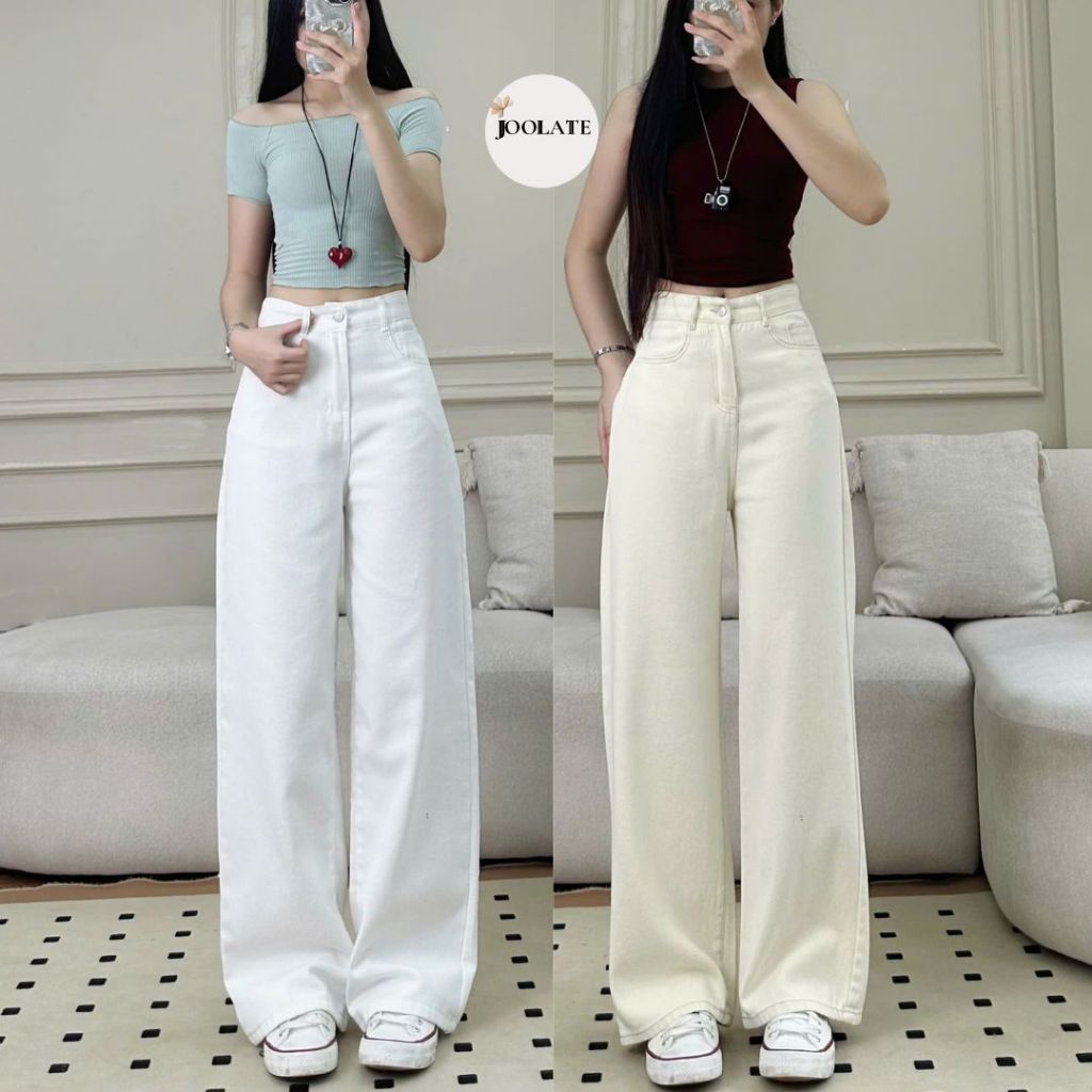 Quần bò jeans ống suông Joolate rộng chất jean bò mềm phong cách Hàn cá tính mặc đi chơi đi học đủ màu