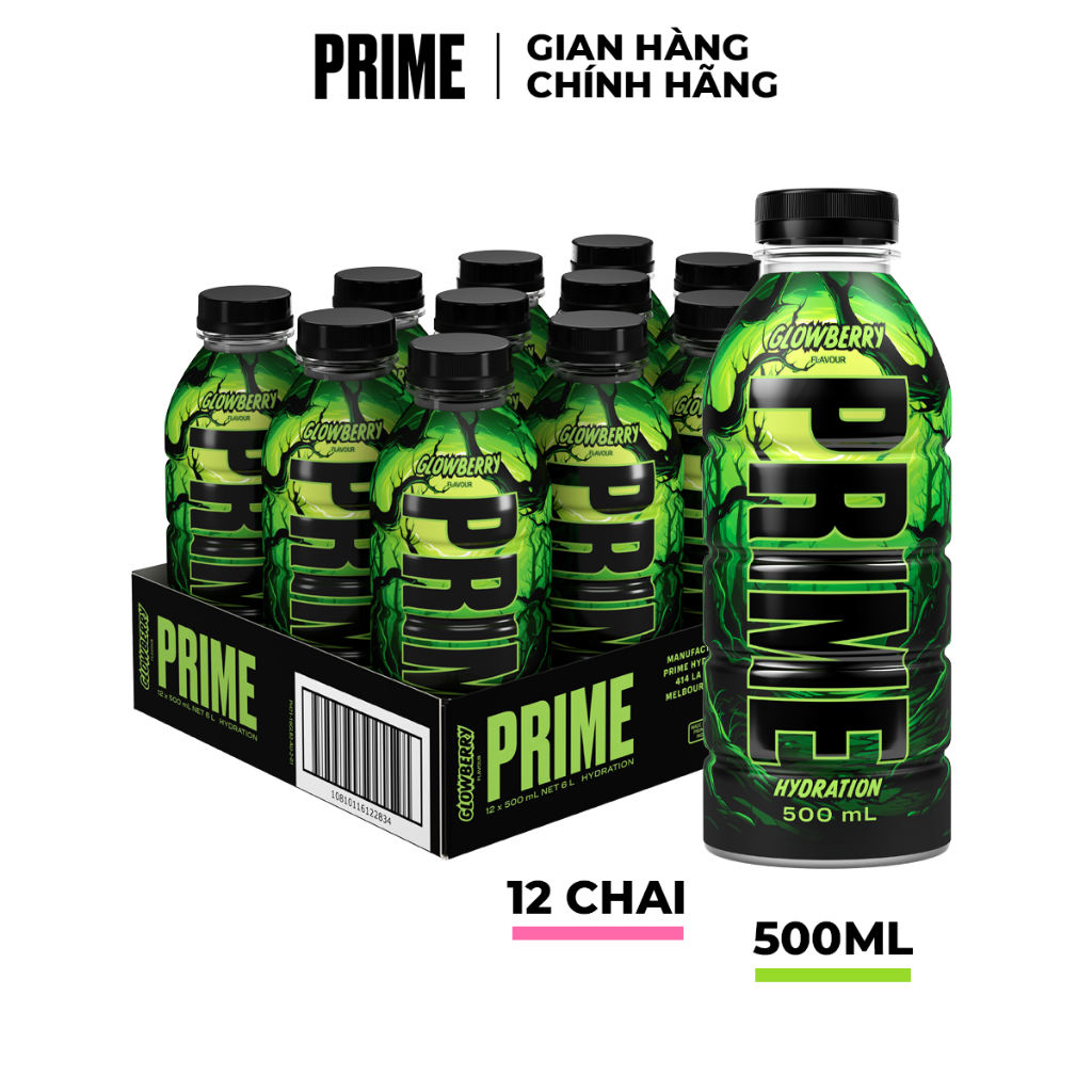 Lốc 12 Chai Nước Điện Giải Prime Hydration vị quả mọng táo chua 500ml ...