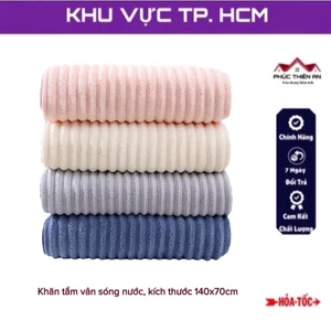 *Vân sóng* Khăn tắm vân sóng nước chất liệu Microfiber, kích thước 140x70cm, mềm mịn, siêu thấm hút