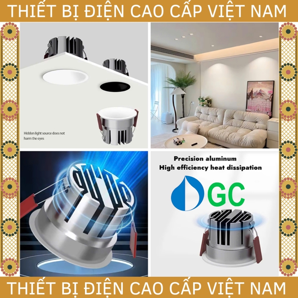[NEW] Đèn âm trần Spotlight chống chói độ hoàn màu cao, GC LED LUNA 10W ...