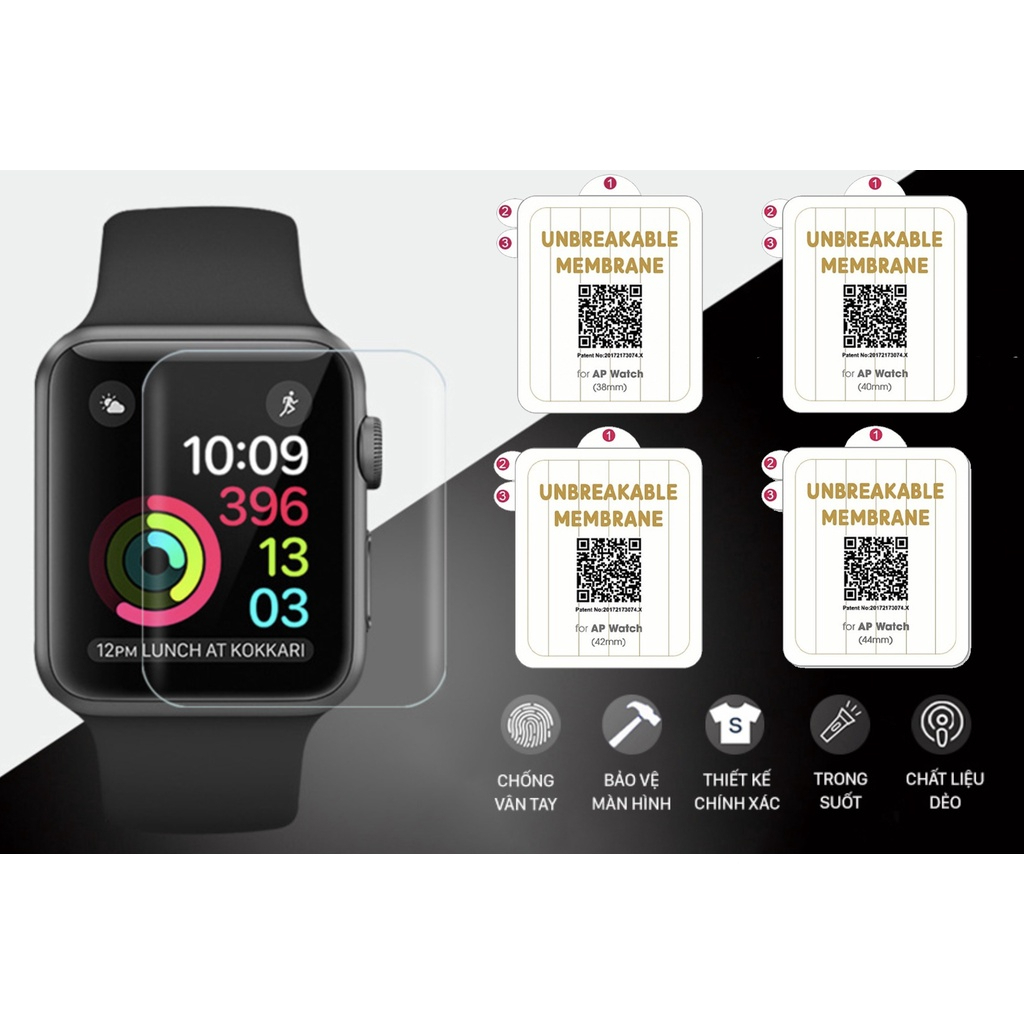 Miếng Dán PPF Chống Xước Bảo Vệ Màn Hình Apple Watch Series 7/1/2/3/4/5/6/SE 38 40 41 42 44 45 49