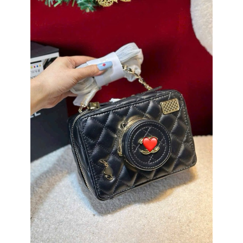 (Full-Box) Túi cốp dáng máy ảnh form siêu nét có gương trần trám sang chảnh