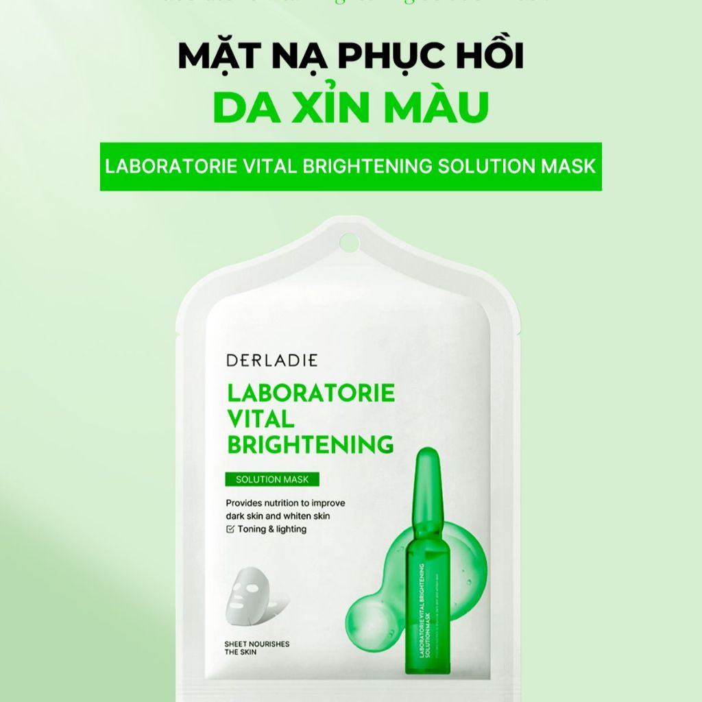 Ảnh Combo 10 Mặt Nạ Hỗ Trợ Phục Hồi Da Xỉn Màu DERLADIE LABORATORIE VITAL BRIGHTENING SOLUTION MASK 30mlx10 1