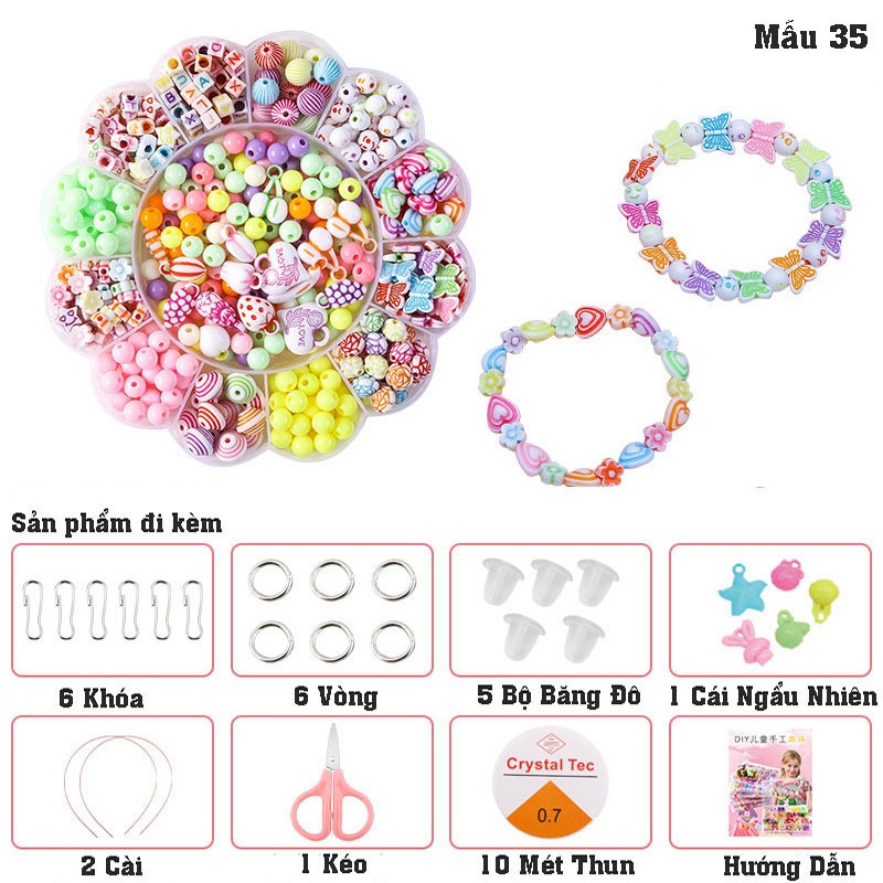 Đồ Chơi Hạt Đồ chơi nghệ thuật DIY Đồ thủ công DIY Handmade Đính cườm Bộ đồ chơi Làm Vòng Tay Vòng Cổ