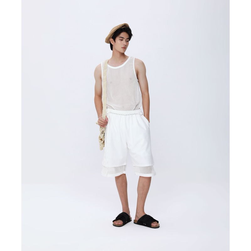 Set đồ nam đi biển mát lạnh | Áo lưới + quần short thiết kế
