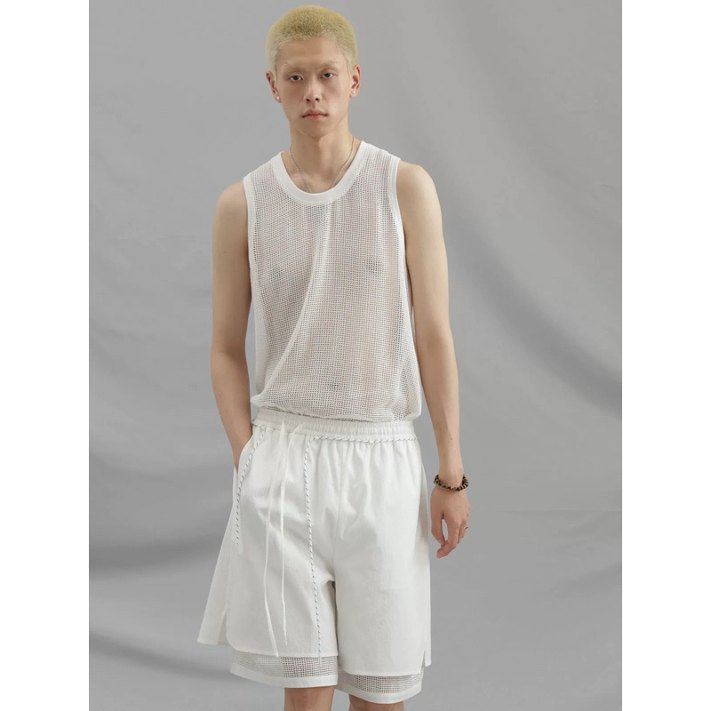 Set đồ nam đi biển mát lạnh | Áo lưới + quần short thiết kế
