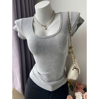Áo croptop gháp lăng hồng xám siêu xinh, chất tăm xịn xò Mixmatch cực dễ tôn dáng cực kì
