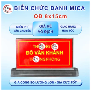 Biển Chức Danh Mica 8x15cm Để Bàn, Bảng Tên Chức Danh
