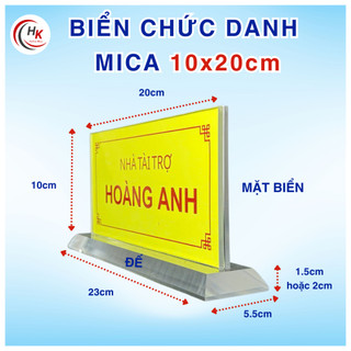[CHUYÊN SỈ] Biển Chức Danh Mica Để Bàn 10x20cm - Bảng tên Mica