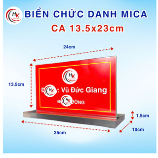 [CHUYÊN SỈ] Biển Chức Danh Mica Để Bàn 23x13,5cm