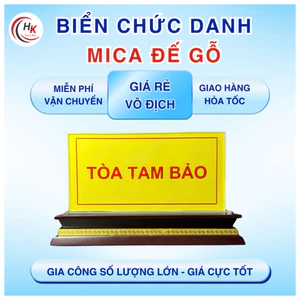 Biển Chức Danh Mica đế gỗ, kệ chức danh gỗ mica, bảng tên gỗ
