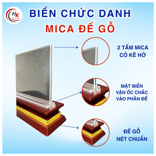 [CHUYÊN SỈ] Biển Chức Danh Mica đế gỗ, kệ chức danh gỗ mica, bảng tên gỗ
