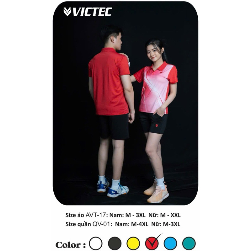ÁO CẦU LÔNG NAM NỮ CỔ TRỤ VICTEC