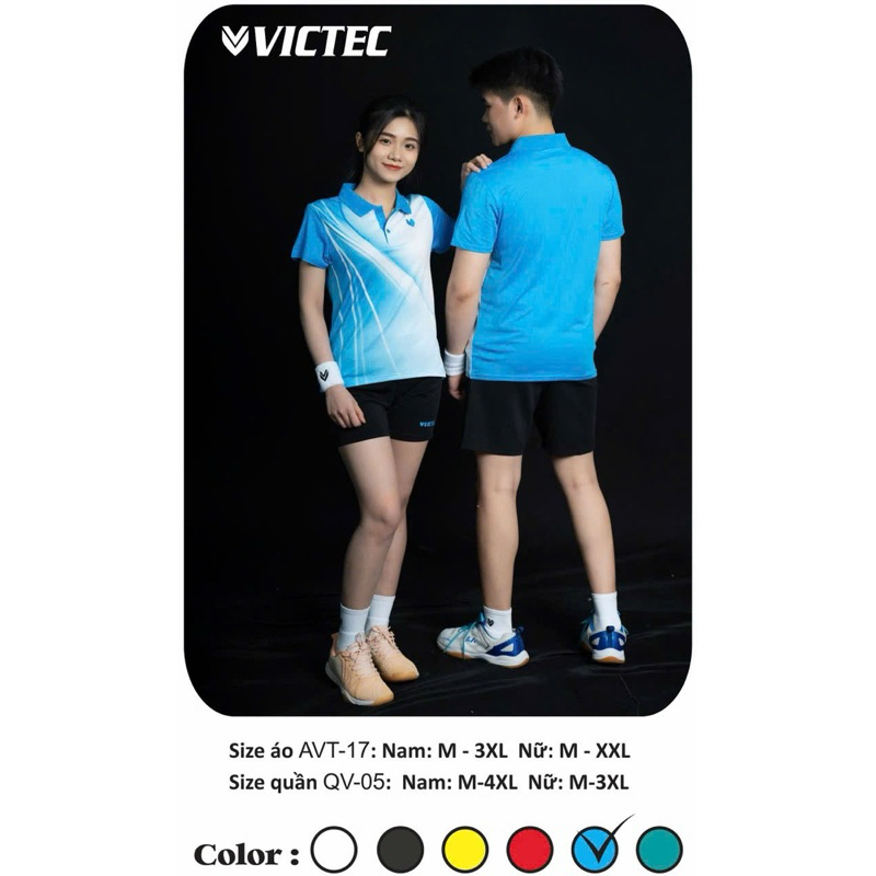 ÁO CẦU LÔNG NAM NỮ CỔ TRỤ VICTEC