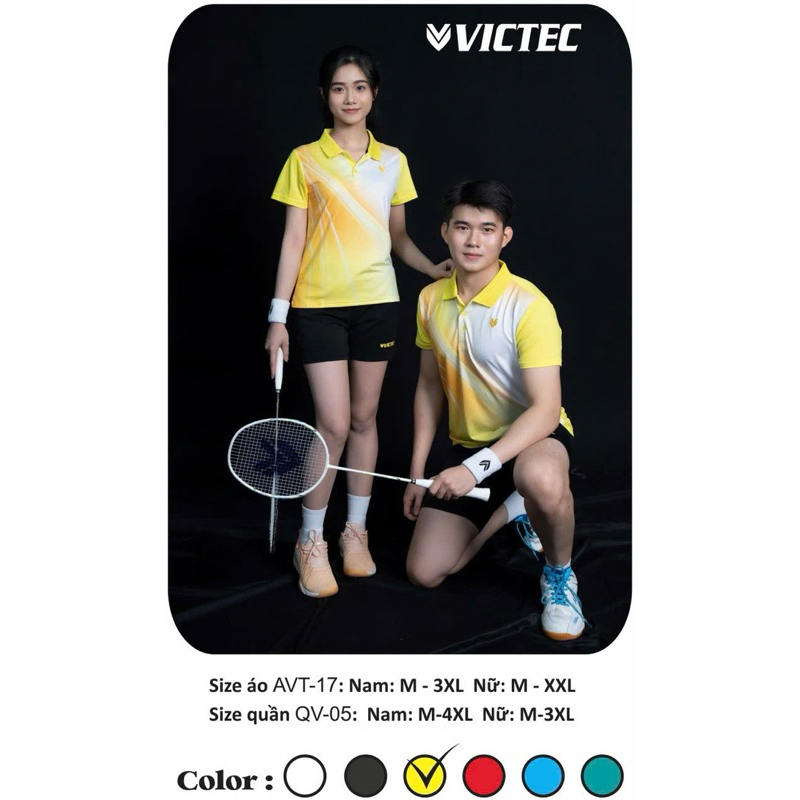 ÁO CẦU LÔNG NAM NỮ CỔ TRỤ VICTEC