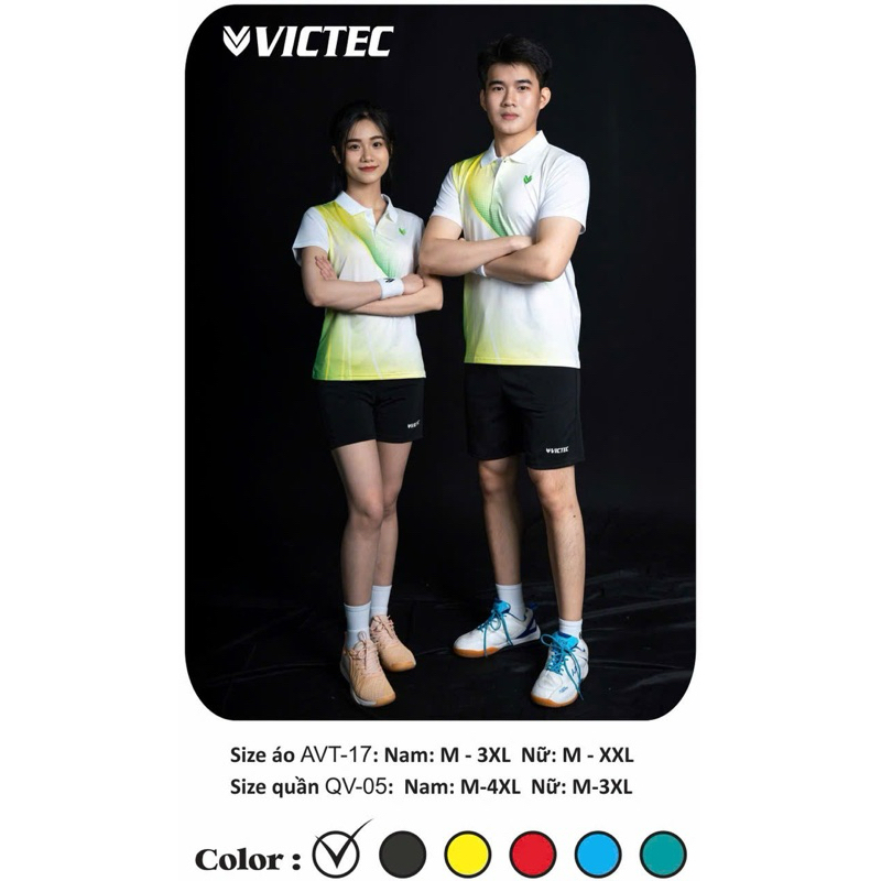ÁO CẦU LÔNG NAM NỮ CỔ TRỤ VICTEC