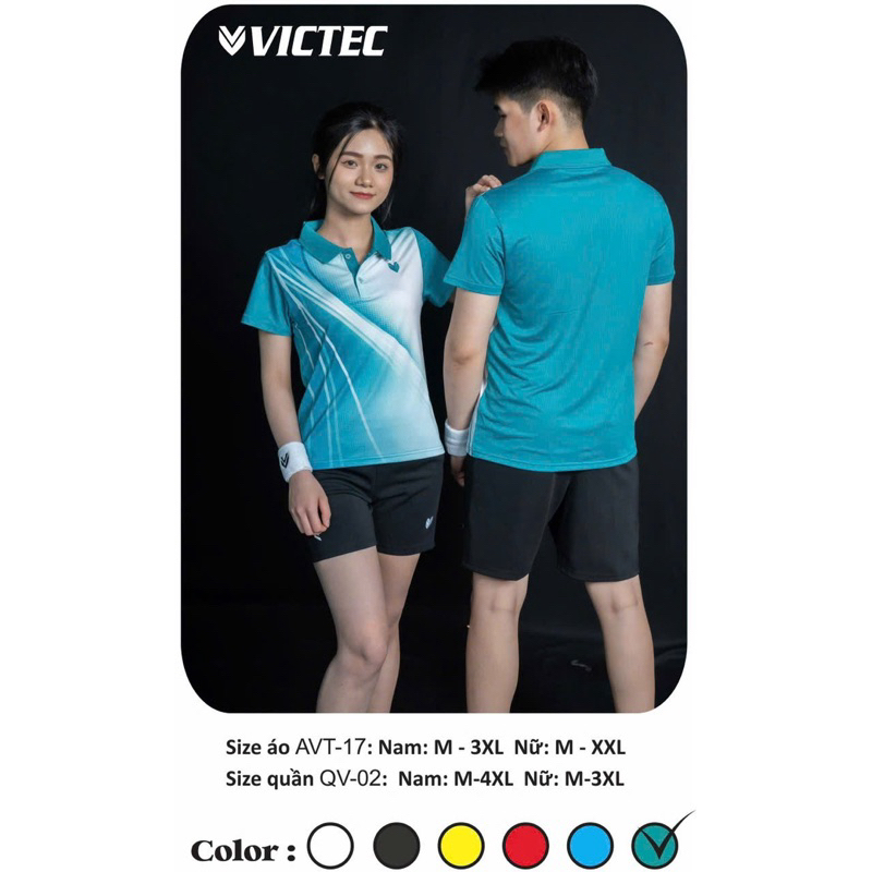 ÁO CẦU LÔNG NAM NỮ CỔ TRỤ VICTEC