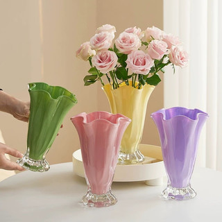 Bình hoa thuỷ tinh bắp cải 3 màu cao cấp home decor