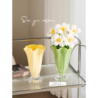 Bình hoa thuỷ tinh bắp cải 3 màu cao cấp home decor