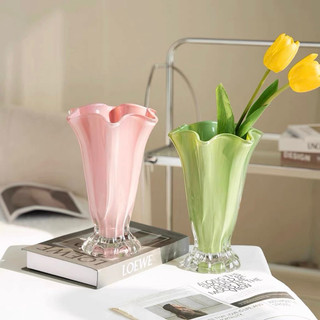Bình hoa thuỷ tinh bắp cải 3 màu cao cấp home decor
