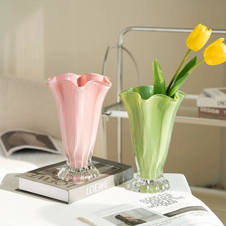 Bình hoa thuỷ tinh bắp cải 3 màu cao cấp home decor