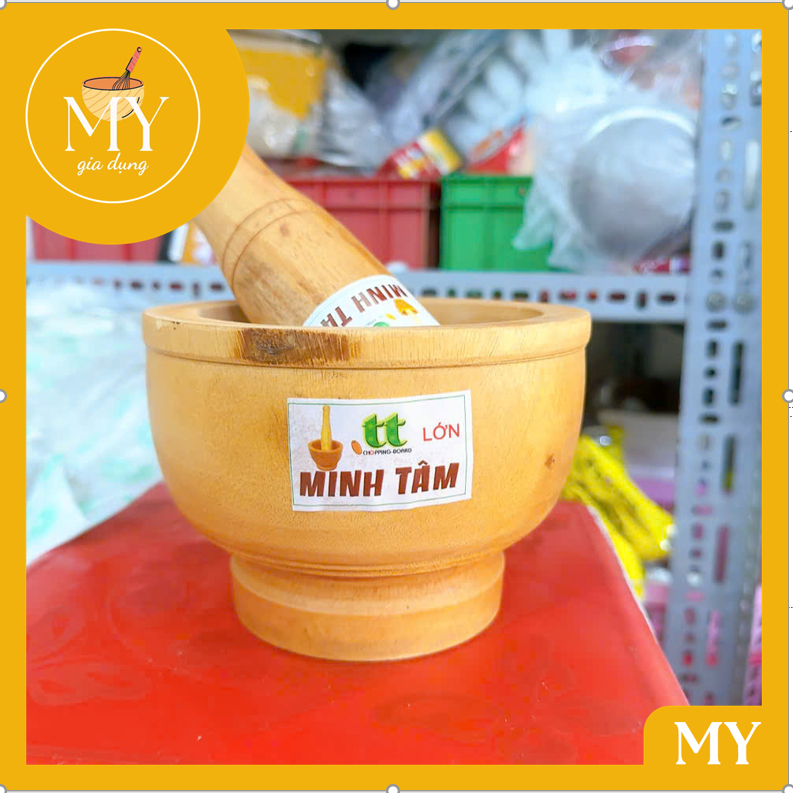 Bộ dụng cụ chày cối bằng gỗ tự nhiên đủ kích thước dễ lựa chọn - Bộ Cối Chày bằng gỗ dùng để giã thức ăn, tiêu, tỏi,...