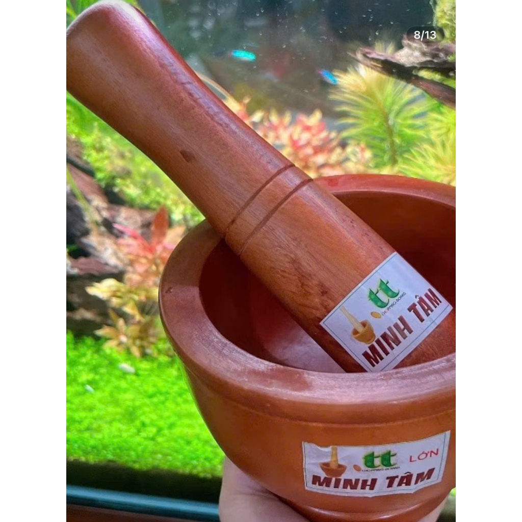 Bộ dụng cụ chày cối bằng gỗ tự nhiên đủ kích thước dễ lựa chọn - Bộ Cối Chày bằng gỗ dùng để giã thức ăn, tiêu, tỏi,...
