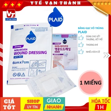 ✅ Băng Gạc Vô Trùng PLAID Non-woven Wound Dressing With Pad | Bảo vệ vết thương lớn -VT0643